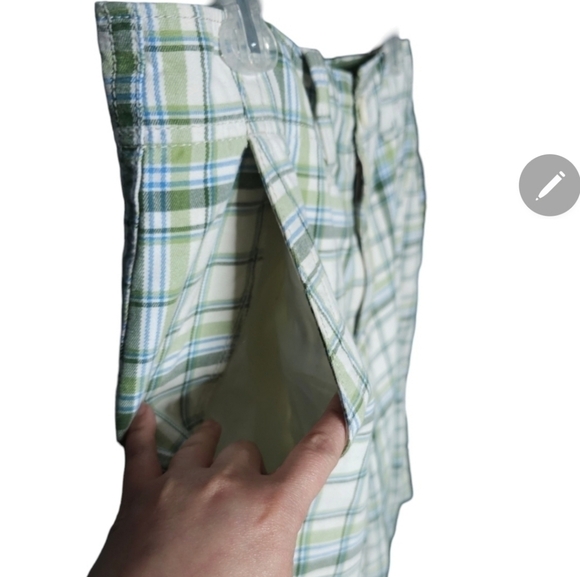 Aeropostale Green Plaid Men's Shorts Old Navy Slubbed Cotton Green Polo Shirt L - Picture 12 of 16
